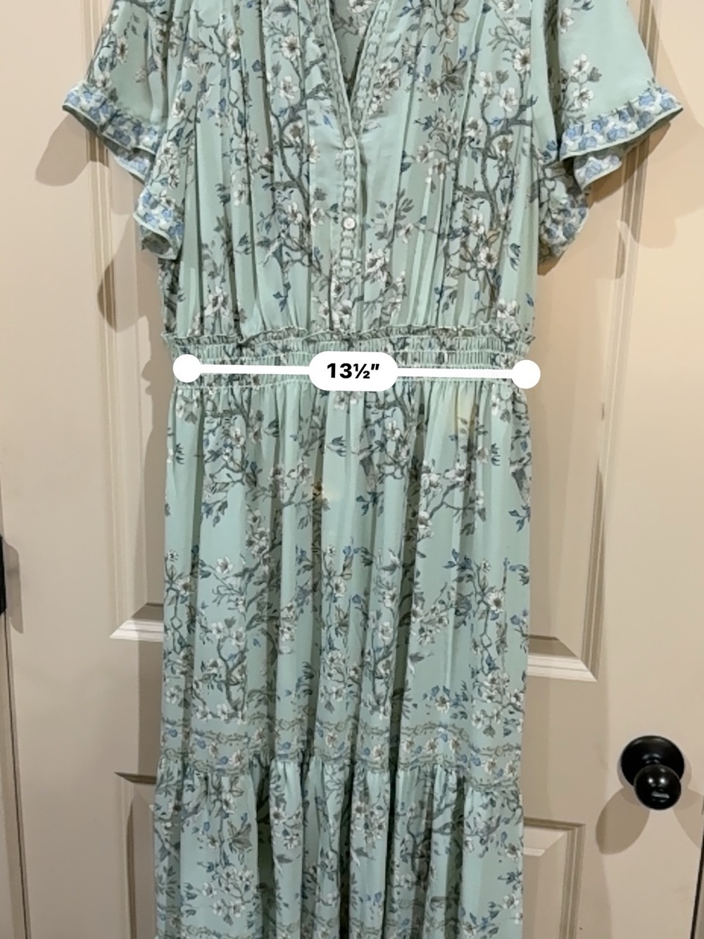 Max Studio Pale Mint Floral Tiered Maxi Dress - Picture 3 of 8